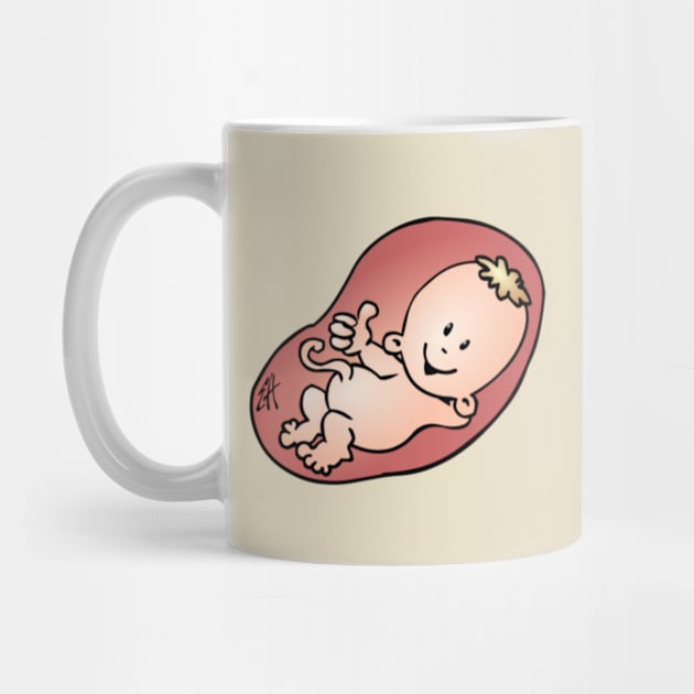 Baby in its mothers pregnant belly by Cardvibes